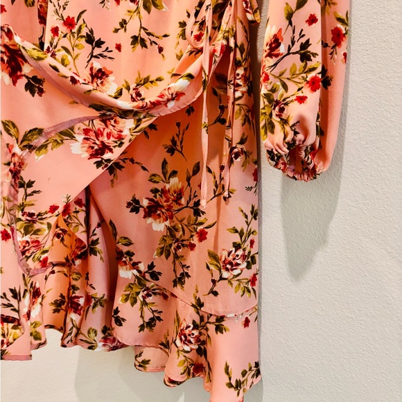 Xhilaration Pink Floral Faux Wrap Dress – XS - Picture 5 of 11